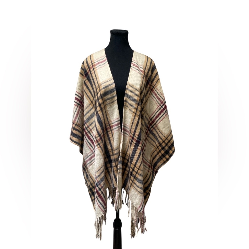 Woolrich Multicolor Plaid Poncho ONE SIZE EUC